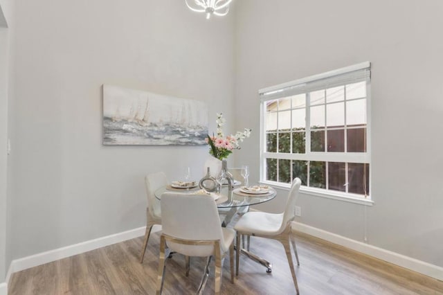 dining room with hardwood / wood-style floors