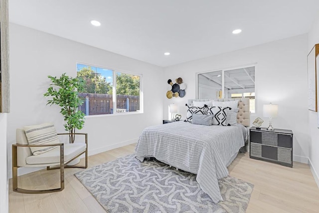 bedroom featuring light hardwood / wood-style floors