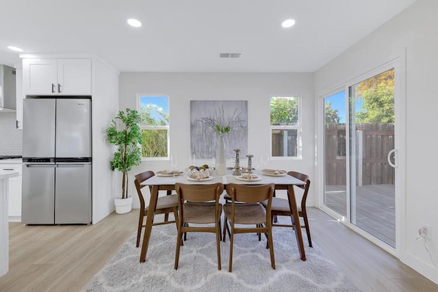 dining area featuring light hardwood / wood-style flooring