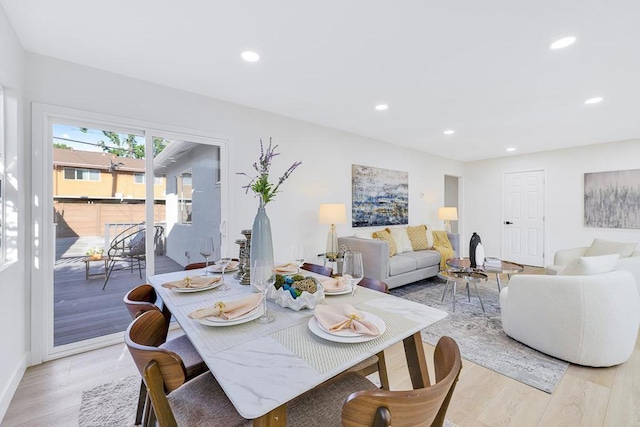 dining area featuring light hardwood / wood-style flooring