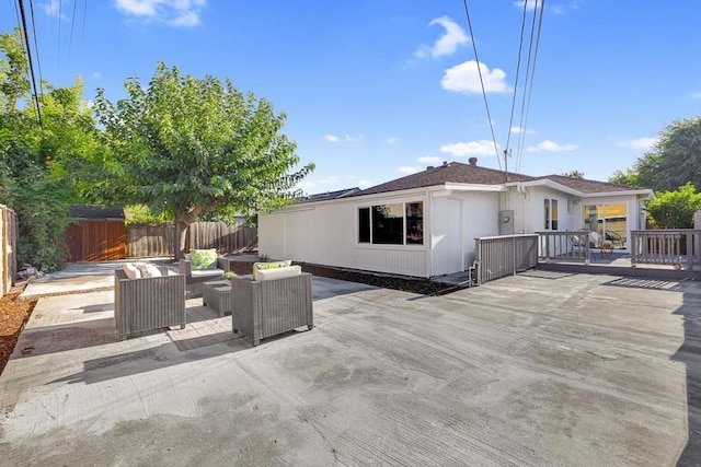 view of patio with an outdoor hangout area