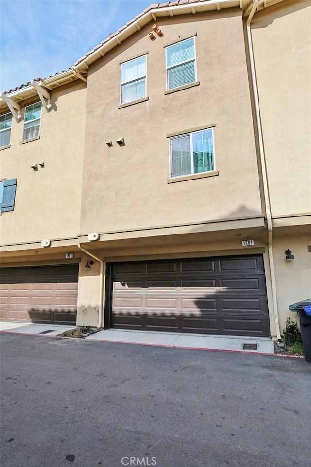 exterior space featuring a garage