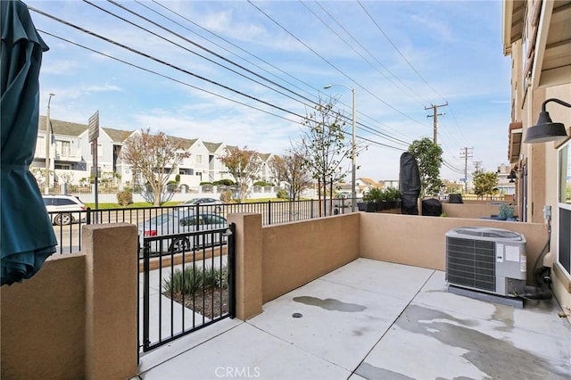 balcony featuring central air condition unit