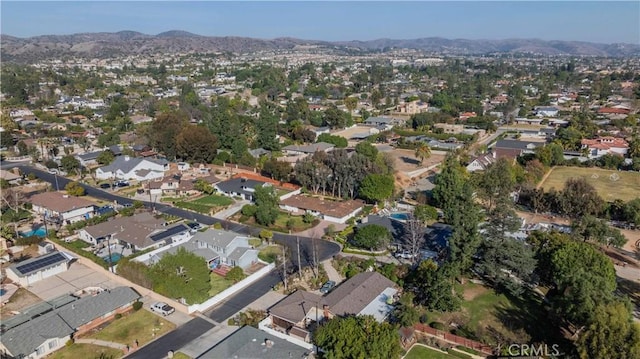 bird's eye view featuring a mountain view