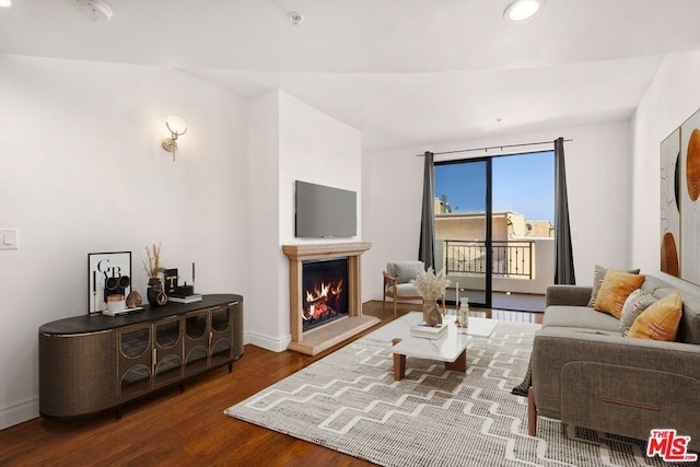 living room featuring hardwood / wood-style flooring