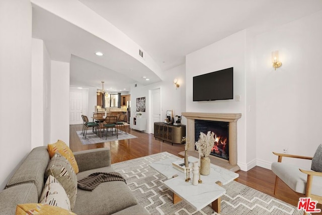 living room featuring hardwood / wood-style flooring