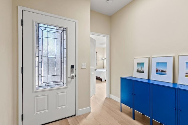 entrance foyer featuring light wood-type flooring