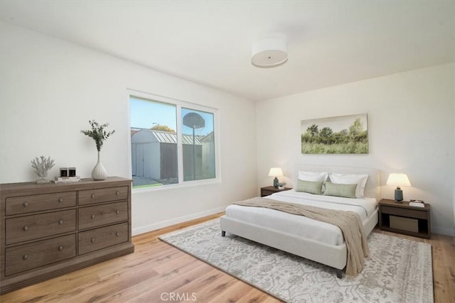 bedroom featuring light hardwood / wood-style flooring