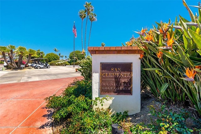 view of community sign