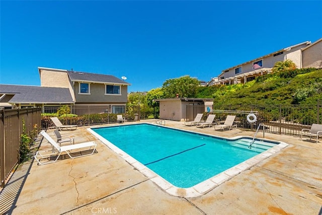 view of pool with a patio