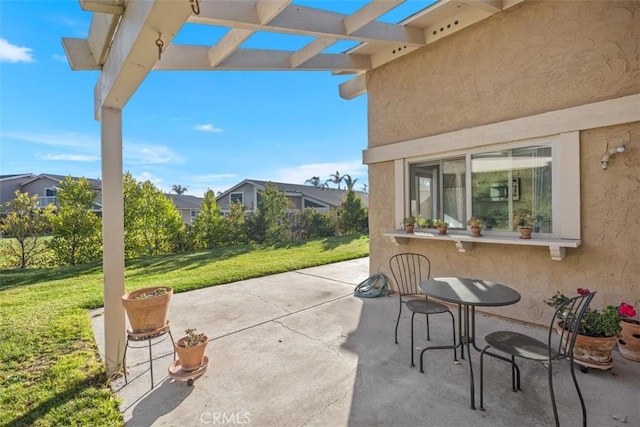 view of patio with a pergola