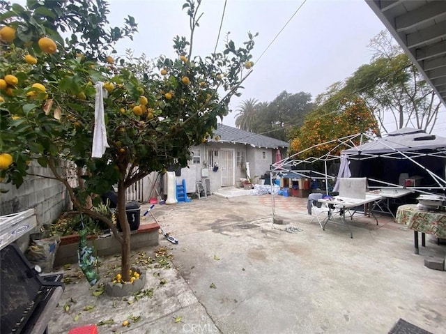 exterior space with a gazebo