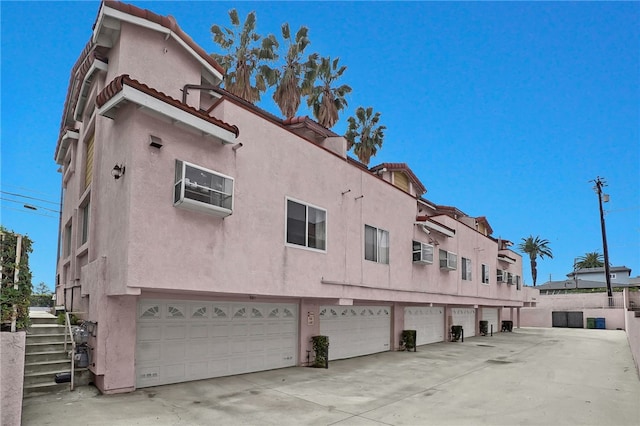 view of building exterior with a garage