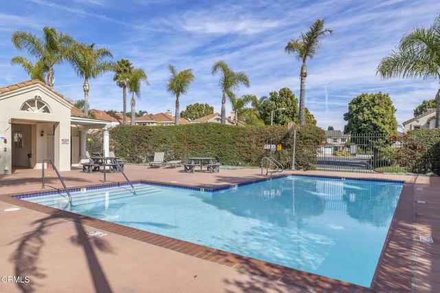 view of pool featuring a patio area