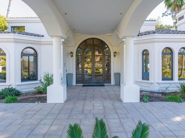 entrance to property with french doors