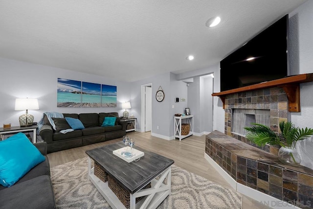 living room featuring light wood-type flooring