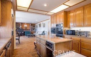 kitchen featuring black appliances