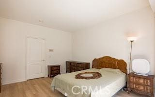 bedroom with light hardwood / wood-style floors