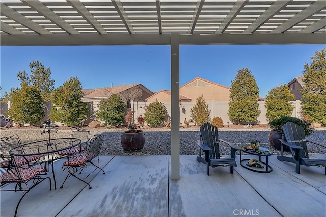 view of patio with a pergola