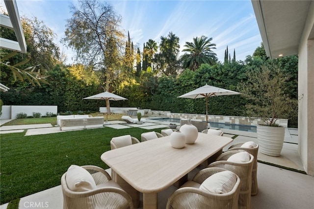 4727 Alonzo Ave, Encino, CA 91316 - view of patio featuring a fenced in pool
