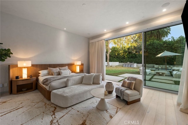 4727 Alonzo Ave, Encino, CA 91316 - bedroom featuring access to outside and light hardwood / wood-style flooring