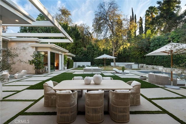 4727 Alonzo Ave, Encino, CA 91316 - view of patio / terrace with a fenced in pool