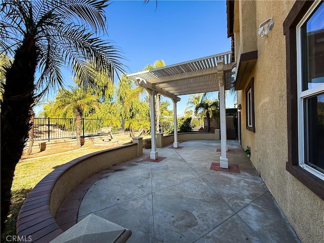 view of patio / terrace featuring a pergola