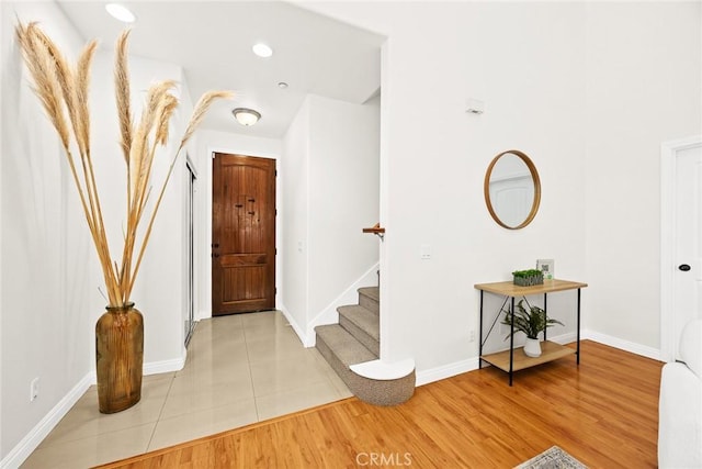 view of tiled foyer entrance