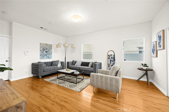 living room featuring hardwood / wood-style flooring