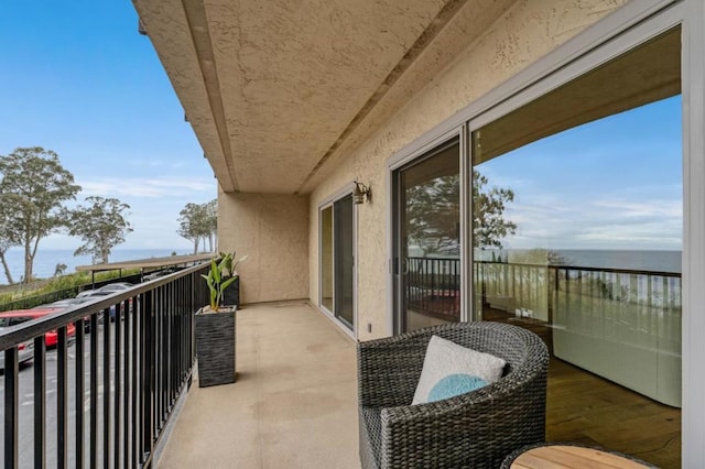 balcony with a water view