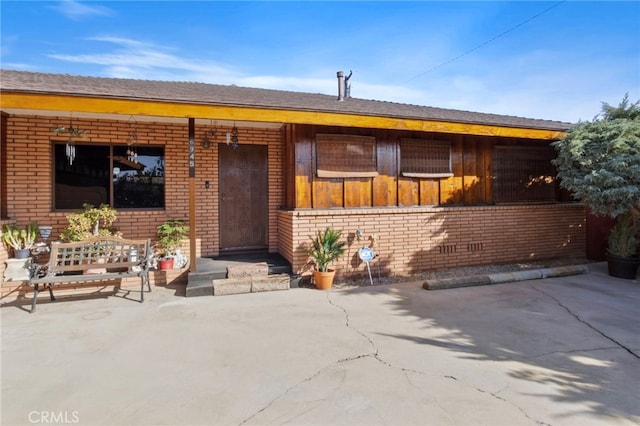 view of front of home with a patio