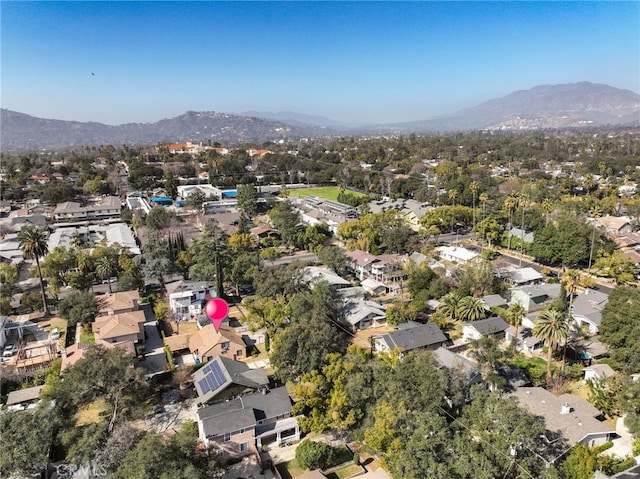 aerial view with a mountain view