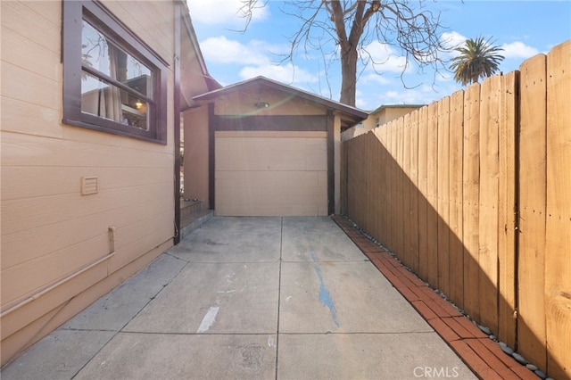 view of garage