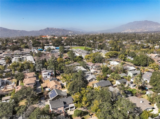 bird's eye view with a mountain view