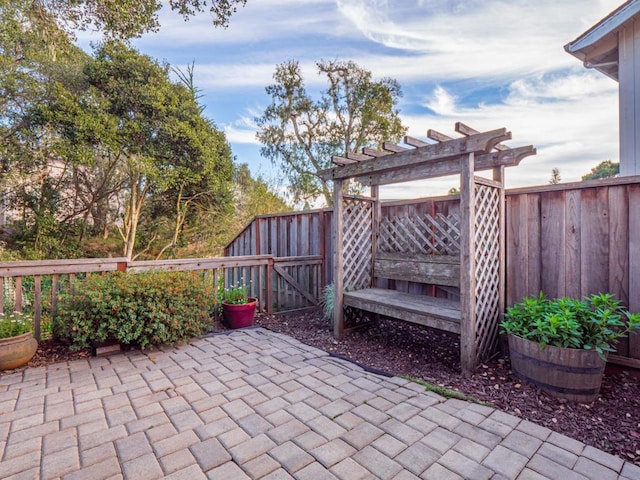 view of patio with a pergola