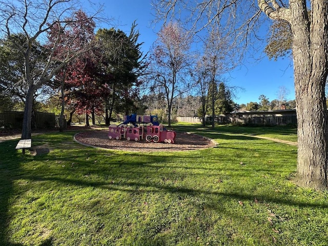 view of yard featuring a playground