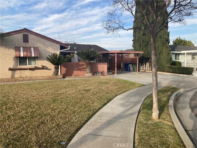 view of community with a lawn