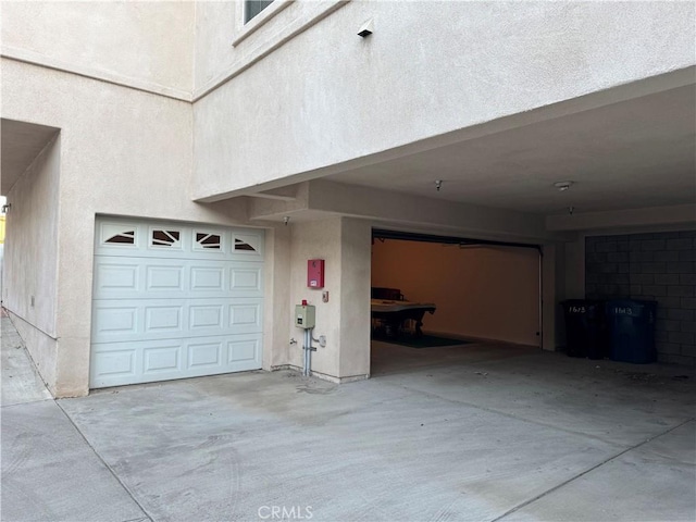 view of garage