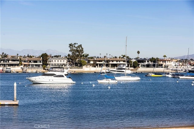 property view of water featuring a mountain view