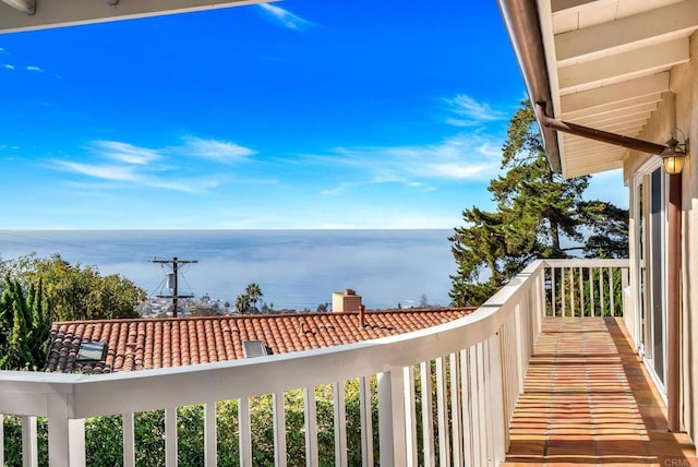 balcony with a water view