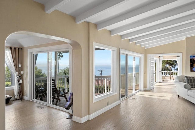 6130 Terryhill Dr, La Jolla, CA 92037 - sunroom with arched walkways