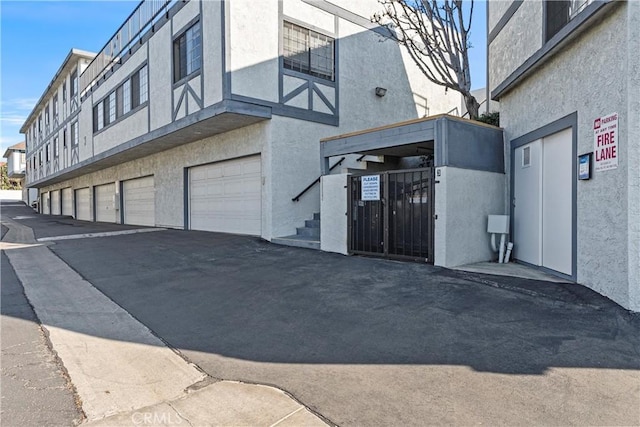 exterior space featuring a garage