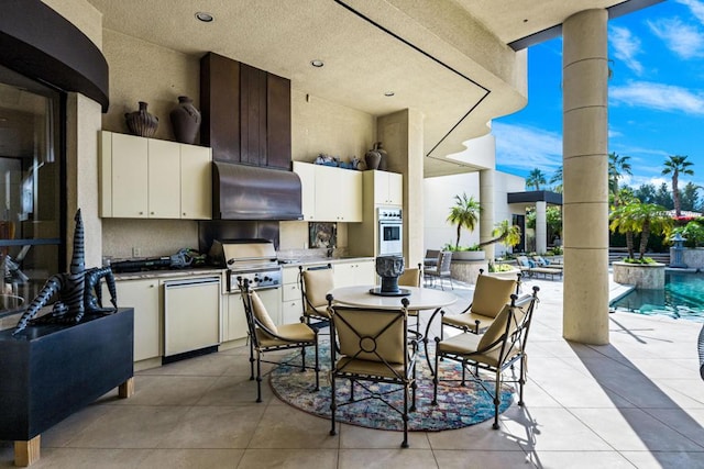 view of patio with area for grilling