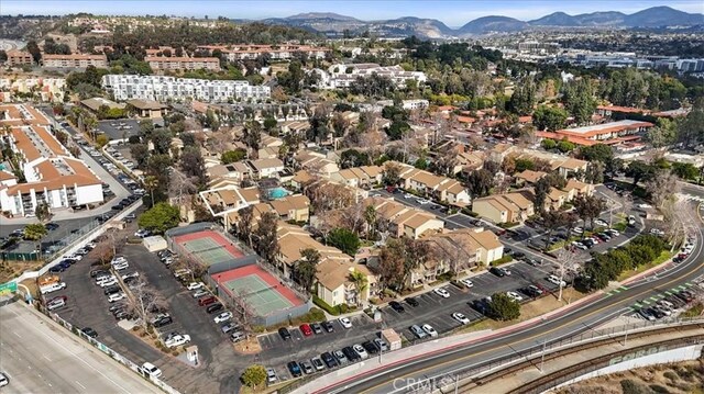 drone / aerial view with a mountain view