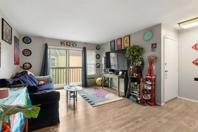 living room featuring light hardwood / wood-style floors