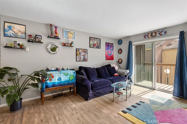 living room featuring light hardwood / wood-style floors