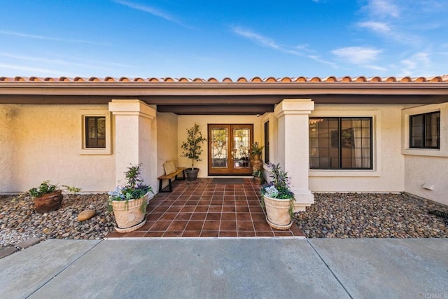 doorway to property with french doors