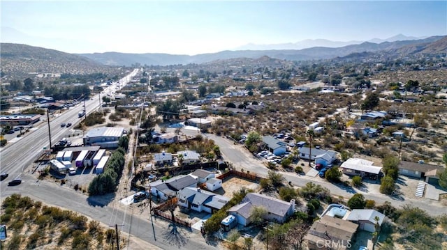 aerial view featuring a mountain view