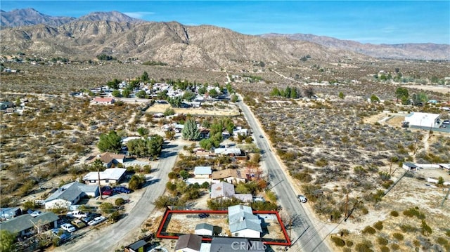 bird's eye view featuring a mountain view