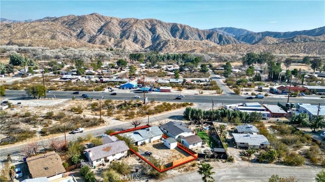 bird's eye view with a mountain view